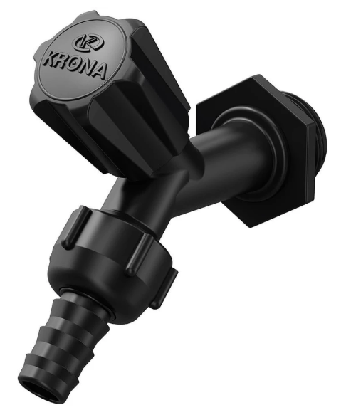 Torneira para Jardim Krona Slim Bico Móvel Preta 1/2" - 3/4"